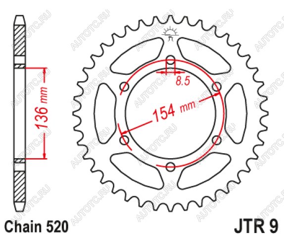 3 279 р. Звезда цепного привода JTR9 47  jtr9.47  с доставкой в г. Воронеж