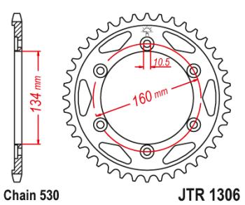 Звезда цепного привода JTR1306 40ZBK  jtr1306.40zbk