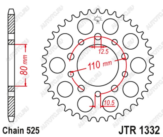 3 679 р. Звезда цепного привода JTR1332 47  jtr1332.47  с доставкой в г. Воронеж