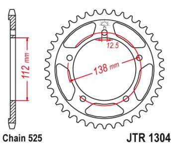 Звезда цепного привода JTR1304 42ZBK  jtr1304.42zbk