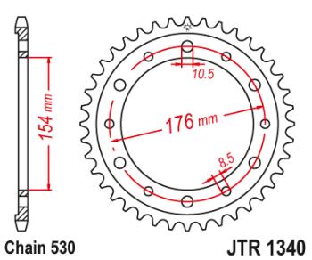 Звезда цепного привода JTR1340 43ZBK  jtr1340.43zbk