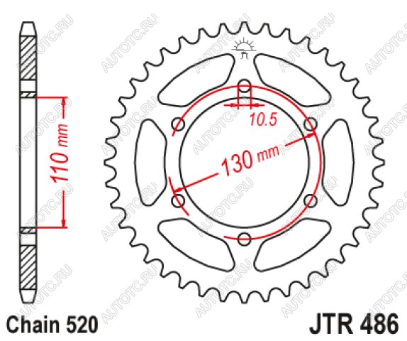 2 999 р. Звезда цепного привода JTR486 43  jtr486.43  с доставкой в г. Воронеж