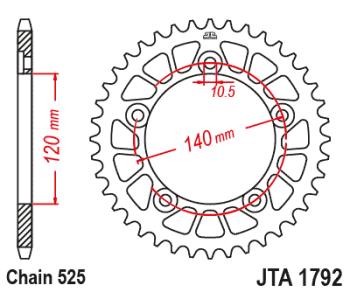 Звезда цепного привода JTR1792 48ZBK  jtr1792.48zbk