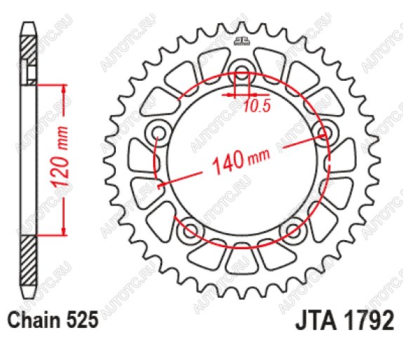 3 599 р. Звезда цепного привода JTR1792 48ZBK  jtr1792.48zbk  с доставкой в г. Воронеж