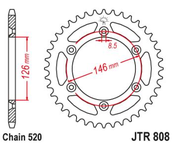 Звезда цепного привода JTR808 46  jtr808.46