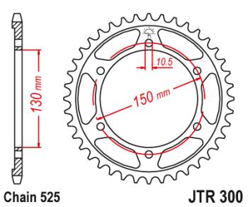 Звезда цепного привода JTR300 47  jtr300.47