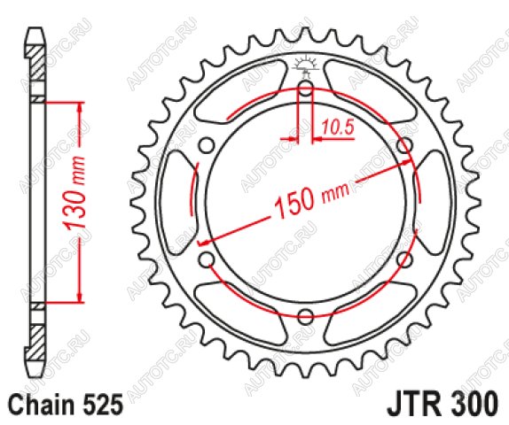 3 099 р. Звезда цепного привода JTR300 42  jtr300.42  с доставкой в г. Воронеж