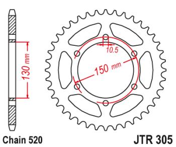 Звезда цепного привода JTR305 46ZBK  jtr305.46zbk