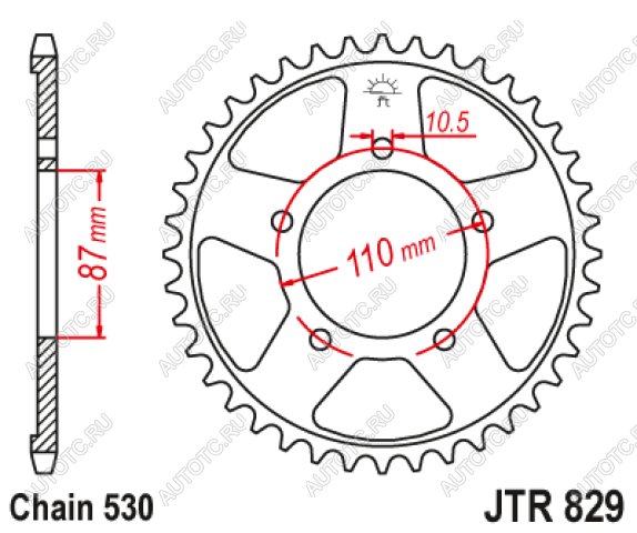 3 799 р. Звезда цепного привода JTR829 45  jtr829.45  с доставкой в г. Воронеж