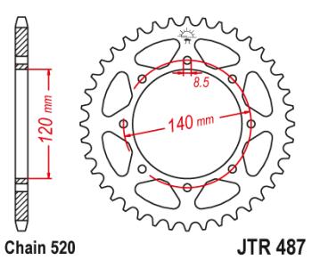 Звезда цепного привода JTR487 43  jtr487.43