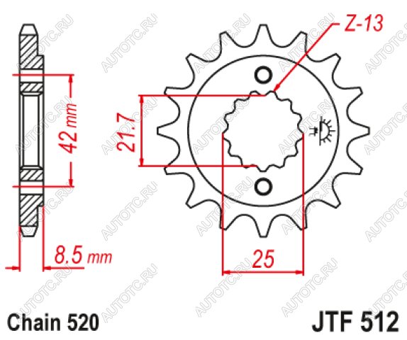 1 479 р. Звезда цепного привода JTF512.17  jtf512.17  с доставкой в г. Воронеж