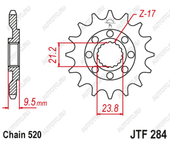 1 149 р. Звезда цепного привода JTF284 13  jtf284.13  с доставкой в г. Воронеж