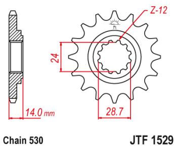Звезда цепного привода JTF1529 17  jtf1529.17