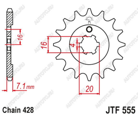 569 р. Звезда цепного привода JTF555 14  jtf555.14  с доставкой в г. Воронеж