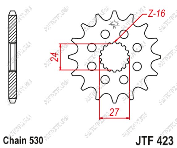 1 599 р. Звезда цепного привода JTF423 18RB  jtf423.18rb  с доставкой в г. Воронеж