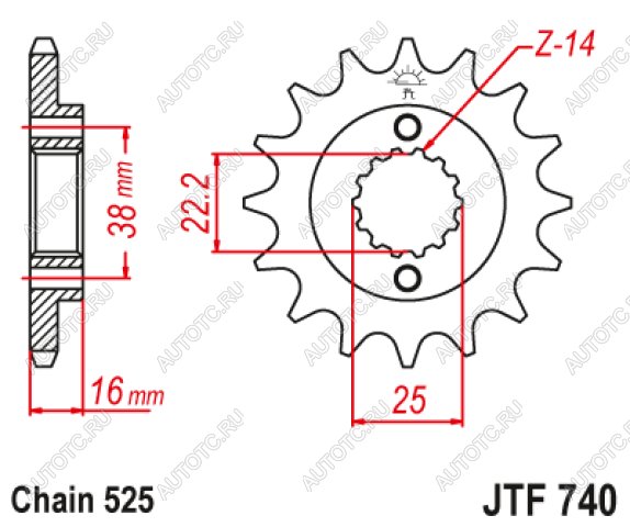 2 599 р. Звезда цепного привода JTF740 15  jtf740.15  с доставкой в г. Воронеж