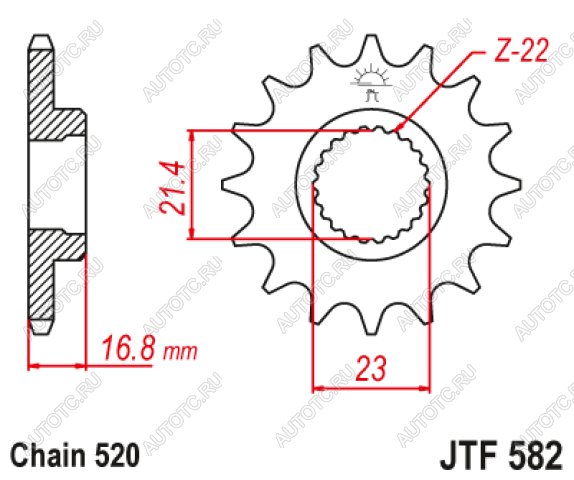 1 999 р. Звезда цепного привода JTF582 16RB  jtf582.16rb  с доставкой в г. Воронеж