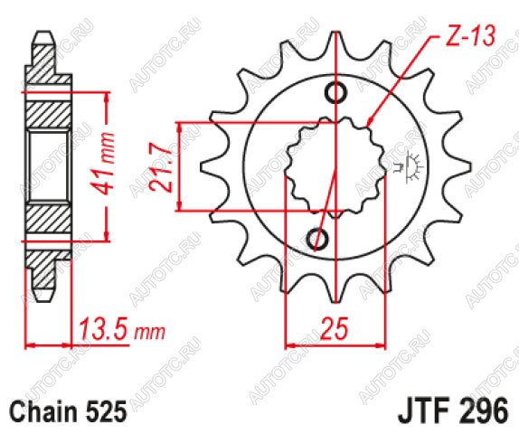 1 799 р. Звезда цепного привода JTF296 16RB  jtf296.16rb  с доставкой в г. Воронеж