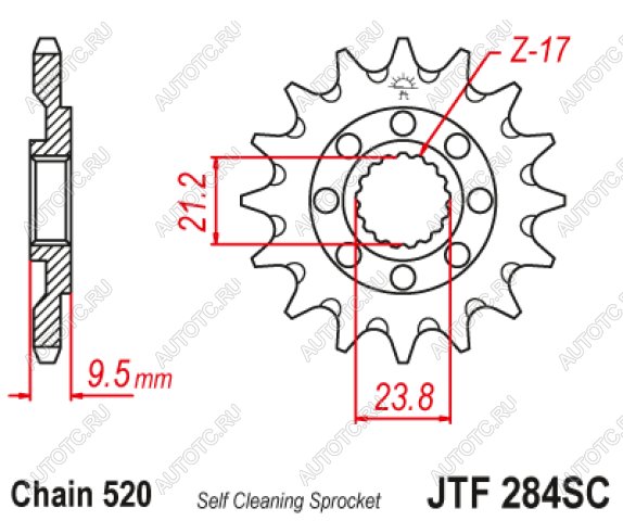 1 649 р. Звезда цепного привода JTF284 14SC  jtf284.14sc  с доставкой в г. Воронеж