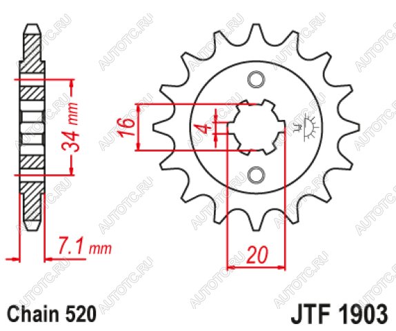1 299 р. Звезда цепного привода JTF1903 15  jtf1903.15  с доставкой в г. Воронеж