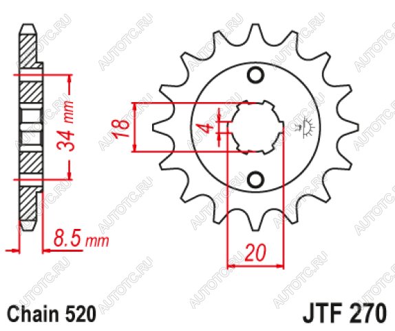 1 199 р. Звезда цепного привода JTF270 13  jtf270.13  с доставкой в г. Воронеж
