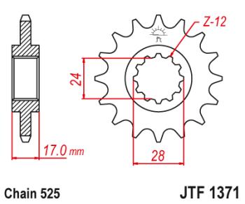 Звезда цепного привода JTF1371 15RB  jtf1371.15rb