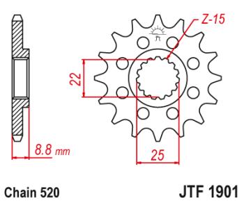 Звезда цепного привода JTF1901 14  jtf1901.14