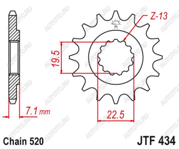 1 259 р. Звезда цепного привода JTF434 15  jtf434.15  с доставкой в г. Воронеж