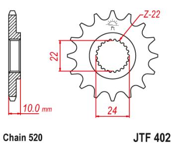 Звезда цепного привода JTF402 16RB  jtf402.16rb