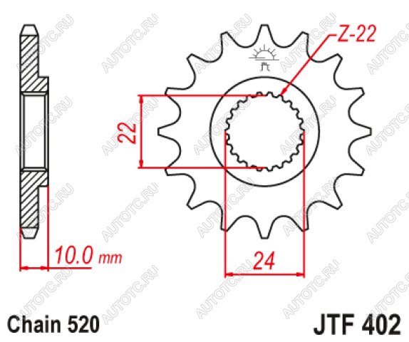 1 499 р. Звезда цепного привода JTF402 16RB  jtf402.16rb  с доставкой в г. Воронеж