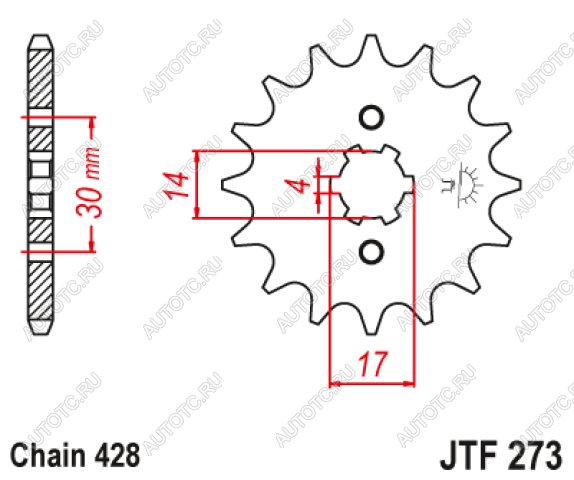 579 р. Звезда цепного привода JTF273 14  jtf273.14  с доставкой в г. Воронеж
