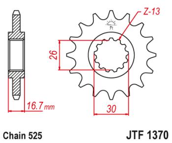 Звезда цепного привода JTF1370 14  jtf1370.14