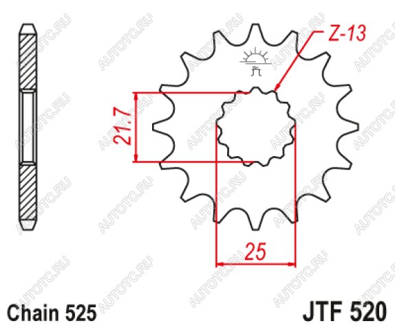 1 149 р. Звезда цепного привода JTF520 15RB  jtf520.15rb  с доставкой в г. Воронеж