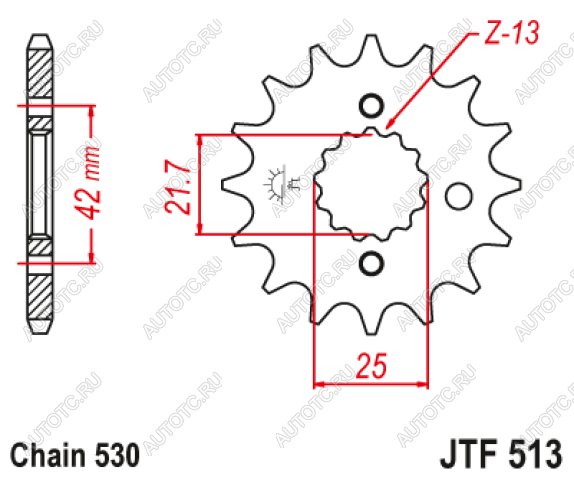 1 099 р. Звезда цепного привода JTF513 16RB  jtf513.16rb  с доставкой в г. Воронеж