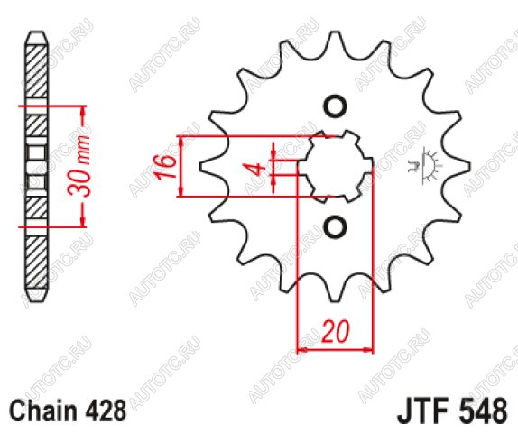 559 р. Звезда цепного привода JTF548 13  jtf548.13  с доставкой в г. Воронеж