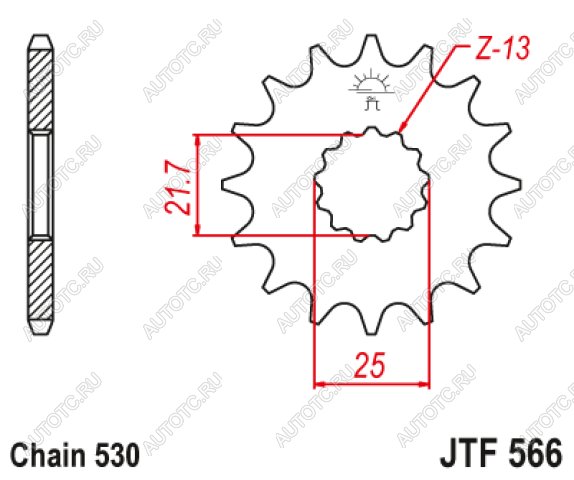 1 099 р. Звезда цепного привода JTF566 15RB  jtf566.15rb  с доставкой в г. Воронеж
