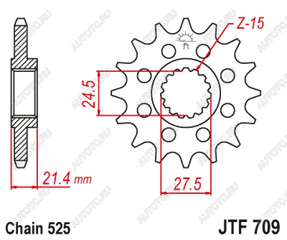 2 199 р. Звезда цепного привода JTF709 16  jtf709.16  с доставкой в г. Воронеж