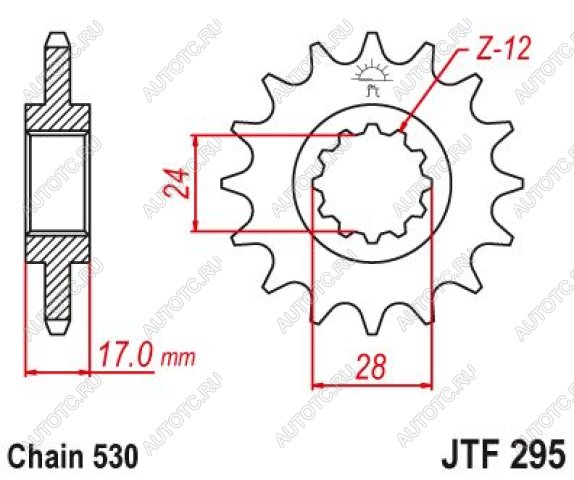 1 899 р. Звезда цепного привода JTF295 15RB  jtf295.15rb  с доставкой в г. Воронеж