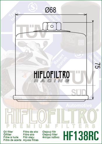 1 079 р. Масляный Фильтр HIFLO HF138RC  hf138rc  с доставкой в г. Воронеж. Увеличить фотографию 2