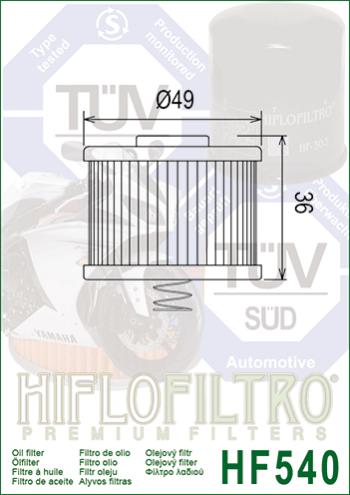 379 р. Масляный Фильтр HIFLO HF540  hf540  с доставкой в г. Воронеж. Увеличить фотографию 2