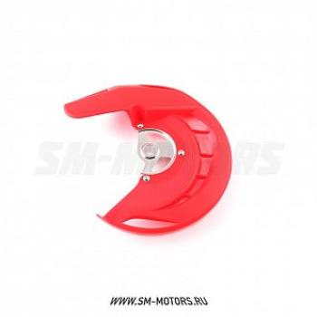 Защита переднего тормозного диска Honda CR125250 04-07 CRF250450250X450X 04-15  SM-PARTS красная  010263-185-6145