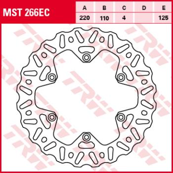 Тормозной диск TRW MST266EC  mst266ec