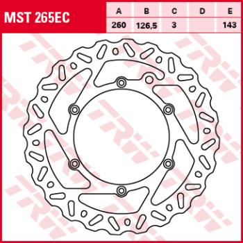 Тормозной диск TRW MST265EC  mst265ec