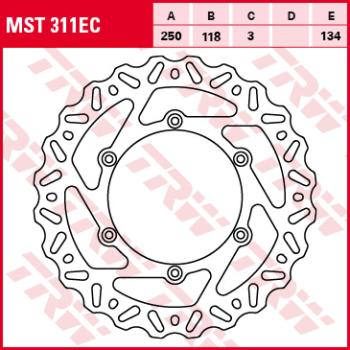 Тормозной диск TRW MST311EC  mst311ec