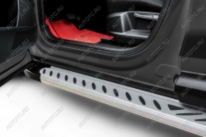 21 999 р. Правый порог алюминиевый Elite SLITKOFF  Volkswagen Caravelle  T5 - Multivan  T5 (Silver)  с доставкой в г. Воронеж