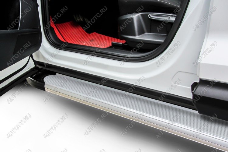 16 799 р. Пороги алюминиевые Optima SLITKOFF  Volkswagen Tiguan  Mk2 (2016-2020) дорестайлинг (Silver)  с доставкой в г. Воронеж