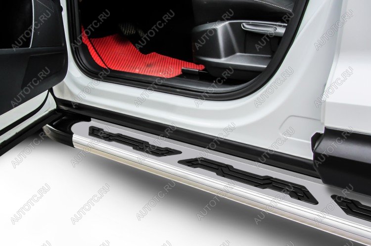 21 999 р. Пороги алюминиевые Alfa SLITKOFF  Volkswagen Touareg  2 NF (2014-2018) рестайлинг (Silver)  с доставкой в г. Воронеж