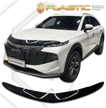 1 999 р. Дефлектор капота CA-Plastiс  Haval F7 (2024-2025) (серия Classic черный)  с доставкой в г. Воронеж. Увеличить фотографию 2