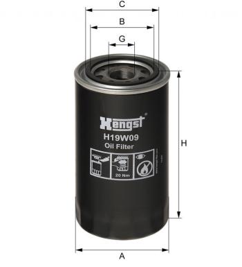 Фильтр масляный LIEBHERR HENGST HENGST h19w09