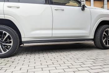 34 299 р. Защита порогов PT GROUP с алюминиевой площадкой Ø51мм(НПС) CHANGAN HUNTER Plus 2023- Haval H9 (2024-2025)  с доставкой в г. Воронеж. Увеличить фотографию 4